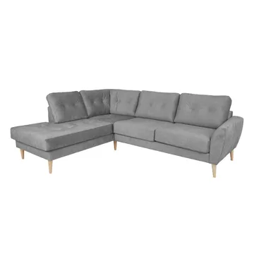 Hörnsoffa Ivarby Vänster - grå - Möbler - Soffa - Sammetssoffa