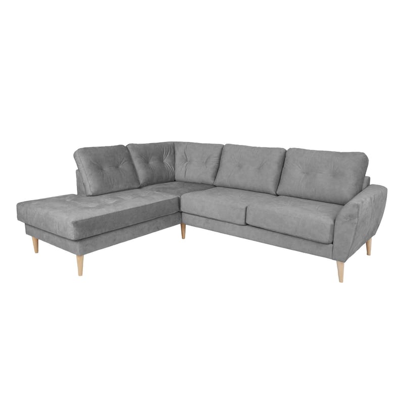 Hörnsoffa Ivarby Vänster - grå - Möbler - Soffa - Sammetssoffa