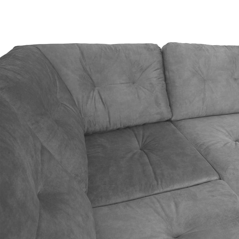 Hörnsoffa Ivarby Vänster - grå - Möbler - Soffa - Sammetssoffa