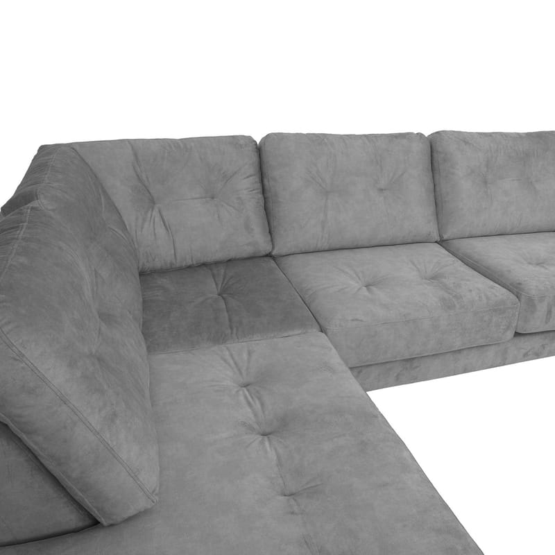 Hörnsoffa Ivarby Vänster - grå - Möbler - Soffa - Sammetssoffa