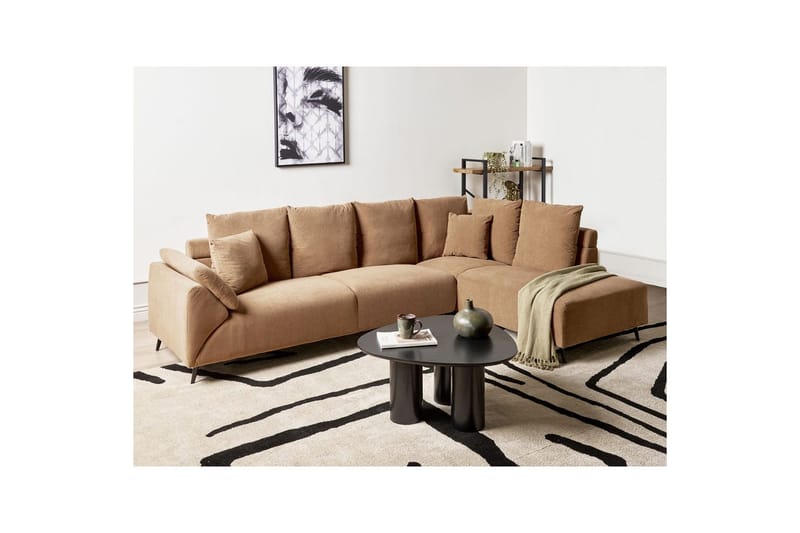 Hörnsoffa Lunner Brun, Svart - Brun, Svart - Möbler - Soffa - Soffgrupp