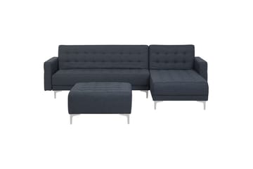 Hörnsoffa med fotpall Aberdeen Grå/Silver, Vänstervänd - Grå/Silver, Vänstervänd - Möbler - Soffa - Biosoffa & reclinersoffa