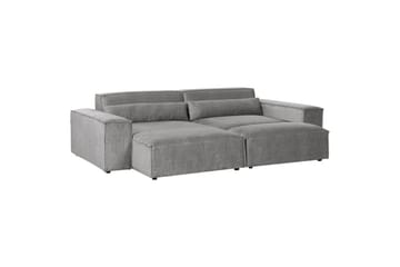 Hörnsoffa med fotpall Hellnar Grå, Högervänd - Grå, Högervänd - Möbler - Soffa - Divansoffa & schäslongsoffa - 2 sits soffa med divan