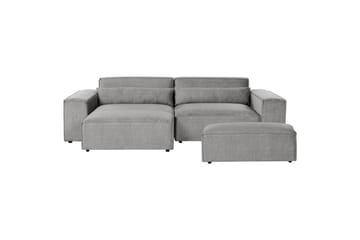 Hörnsoffa med fotpall Hellnar Grå, Högervänd - Grå, Högervänd - Möbler - Soffa - Divansoffa & schäslongsoffa - 2 sits soffa med divan