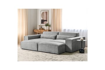 Hörnsoffa med fotpall Hellnar Grå, Högervänd - Grå, Högervänd - Möbler - Soffa - Divansoffa & schäslongsoffa - 2 sits soffa med divan