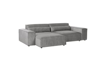Hörnsoffa med fotpall Hellnar Grå, Högervänd - Grå, Högervänd - Möbler - Soffa - Divansoffa & schäslongsoffa - 2 sits soffa med divan