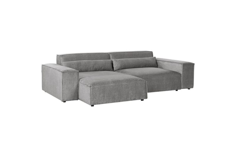 Hörnsoffa med fotpall Hellnar Grå, Högervänd - Grå, Högervänd - Möbler - Soffa - Divansoffa & schäslongsoffa - 2 sits soffa med divan