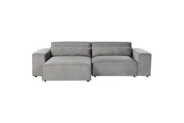 Hörnsoffa med fotpall Hellnar Grå, Högervänd - Grå, Högervänd - Möbler - Soffa - Divansoffa & schäslongsoffa - 2 sits soffa med divan