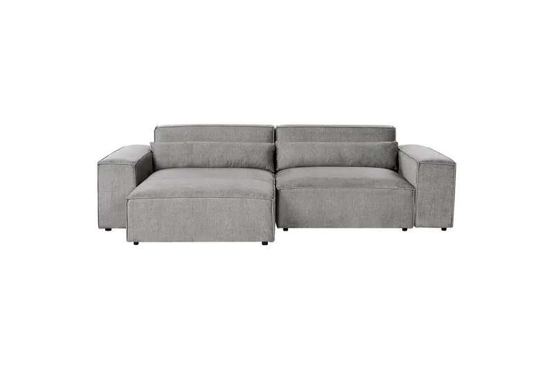 Hörnsoffa med fotpall Hellnar Grå, Högervänd - Grå, Högervänd - Möbler - Soffa - Divansoffa & schäslongsoffa - 2 sits soffa med divan