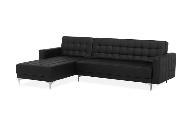 Hörnsoffa Najera - Svart - 4 sits soffa med divan - Divansoffa & schäslongsoffa