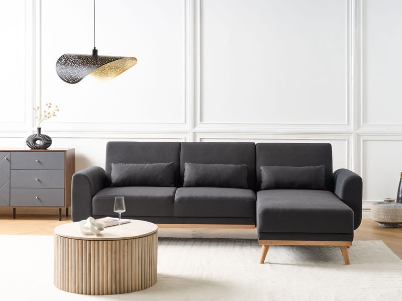 Hörnsoffa Ollsta Vänstervänd - Svart - Möbler - Soffa - Bäddsoffa - Bäddsoffa längsbäddad