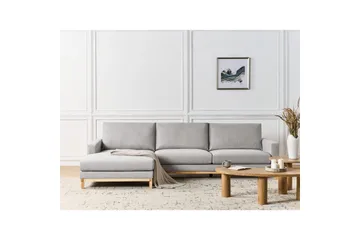 Hörnsoffa Siggard Grå, ljust trä - Grå, ljust trä - Möbler - Soffa - Soffgrupp