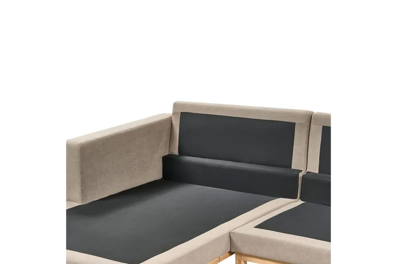 Hörnsoffa Siggard Taupe, ljust trä - Taupe, ljust trä - Möbler - Soffa - Soffgrupp