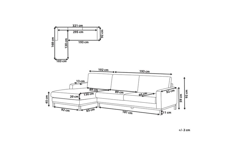 Hörnsoffa Siggard Taupe, ljust trä - Taupe, ljust trä - Möbler - Soffa - Soffgrupp