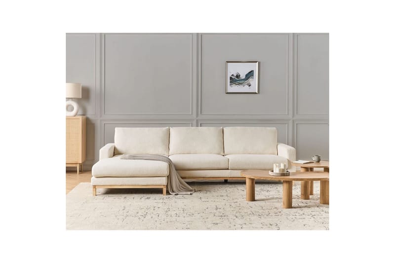 Hörnsoffa Siggard Vit, ljust trä - Vit, ljust trä - Möbler - Soffa - Soffgrupp