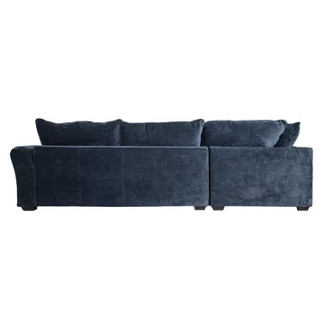 Hörnsoffa/ottoman Denvi - mörkblå - Möbler - Soffa - Sammetssoffa