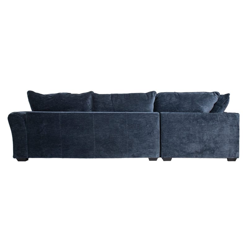 Hörnsoffa/ottoman Denvi - mörkblå - Möbler - Soffa - Sammetssoffa