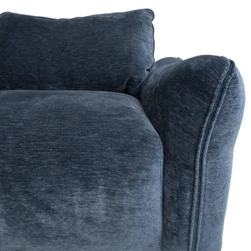 Hörnsoffa/ottoman Denvi - mörkblå - Möbler - Soffa - Sammetssoffa