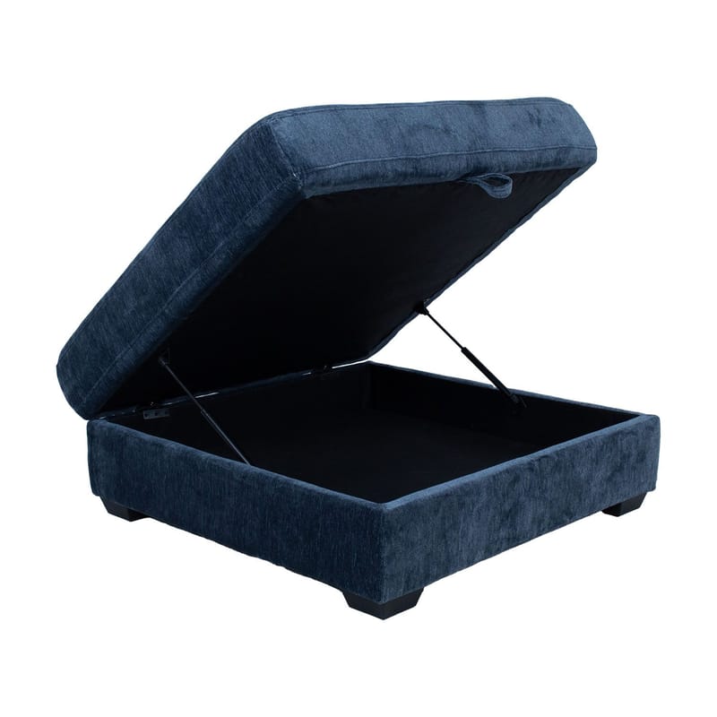 Hörnsoffa/ottoman Denvi - mörkblå - Möbler - Soffa - Sammetssoffa