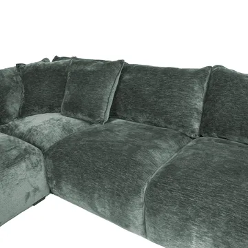 Hörnsoffa/ottoman Denvi - mintgrön - Möbler - Soffa - Sammetssoffa