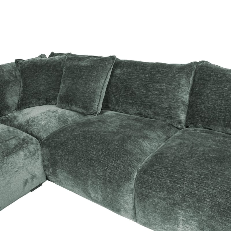 Hörnsoffa/ottoman Denvi - mintgrön - Möbler - Soffa - Sammetssoffa