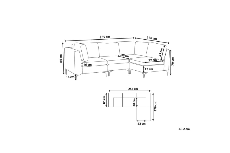 4-sits Hörnsoffa Samkom Vänster - Sammet/Grå - Möbler - Soffa - Hörnsoffa