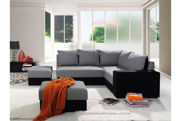 Barriga Hörnsoffa - Svart/Vit - Möbler - Soffa - Bäddsoffa - Hörnbäddsoffa