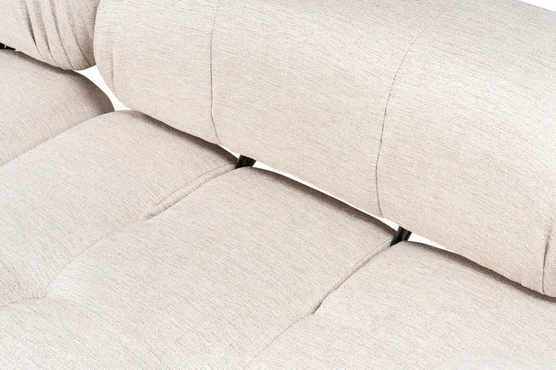 Belgin Bubblig Hörnsoffa 3-sits med utfällbara armstöd och ryggstöd - Ljusbrun - Möbler - Soffa - Modulsoffa - Komplett modulsoffa