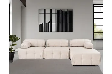 Belgin Bubblig Hörnsoffa 3-sits med utfällbara armstöd och ryggstöd - Ljusbrun - Möbler - Soffa - Modulsoffa - Komplett modulsoffa