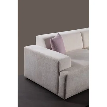 Branorin 5-sits Hörnsoffa med Divan - Brun/Vit - Möbler - Soffa - Modulsoffa - Komplett modulsoffa