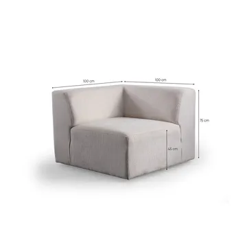 Branorin 5-sits Hörnsoffa med Divan - Brun/Vit - Möbler - Soffa - Modulsoffa - Komplett modulsoffa