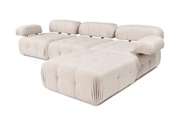 Bubblig Hörnsoffa Belgin 3-sits med utfällbara armstöd och ryggstöd - Ljusbrun - Möbler - Soffa - Divansoffa & schäslongsoffa - 4 sits soffa med divan
