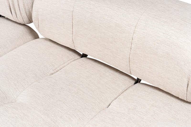 Bubblig Hörnsoffa Belgin 3-sits med utfällbara armstöd och ryggstöd - Ljusbrun - Möbler - Soffa - Divansoffa & schäslongsoffa - 4 sits soffa med divan