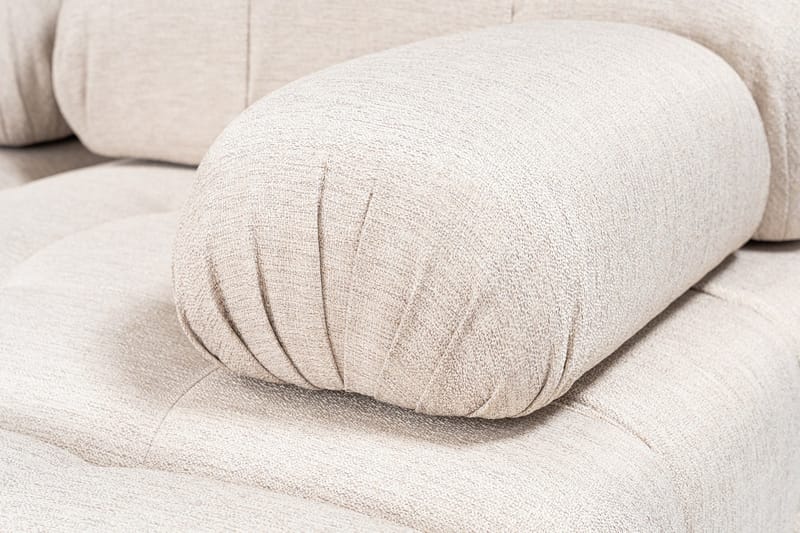 Bubblig Hörnsoffa Belgin 3-sits med utfällbara armstöd och ryggstöd - Ljusbrun - Möbler - Soffa - Divansoffa & schäslongsoffa - 4 sits soffa med divan