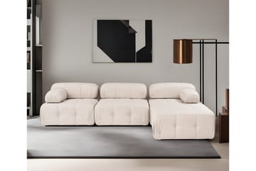 Bubblig Hörnsoffa Belgin 3-sits med utfällbara armstöd och ryggstöd - Ljusbrun - Möbler - Soffa - Divansoffa & schäslongsoffa - 4 sits soffa med divan
