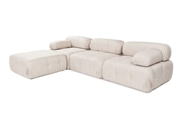 Bubblig Hörnsoffa Belgin 3-sits med utfällbara armstöd och ryggstöd - Ljusbrun - Möbler - Soffa - Divansoffa & schäslongsoffa - 4 sits soffa med divan