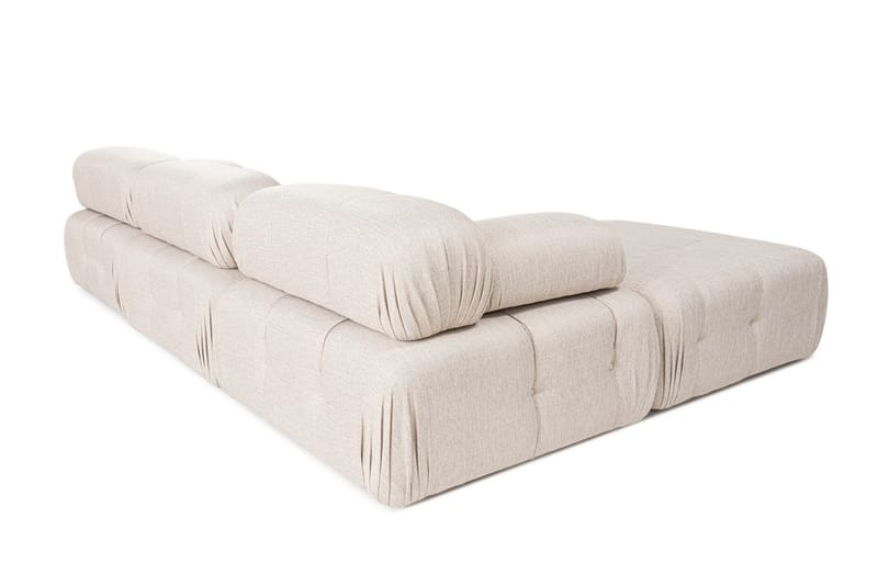 Bubblig Hörnsoffa Belgin 3-sits med utfällbara armstöd och ryggstöd - Ljusbrun - Möbler - Soffa - Divansoffa & schäslongsoffa - 4 sits soffa med divan