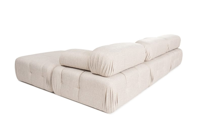 Bubblig Hörnsoffa Belgin 3-sits med utfällbara armstöd och ryggstöd - Ljusbrun - Möbler - Soffa - Divansoffa & schäslongsoffa - 4 sits soffa med divan