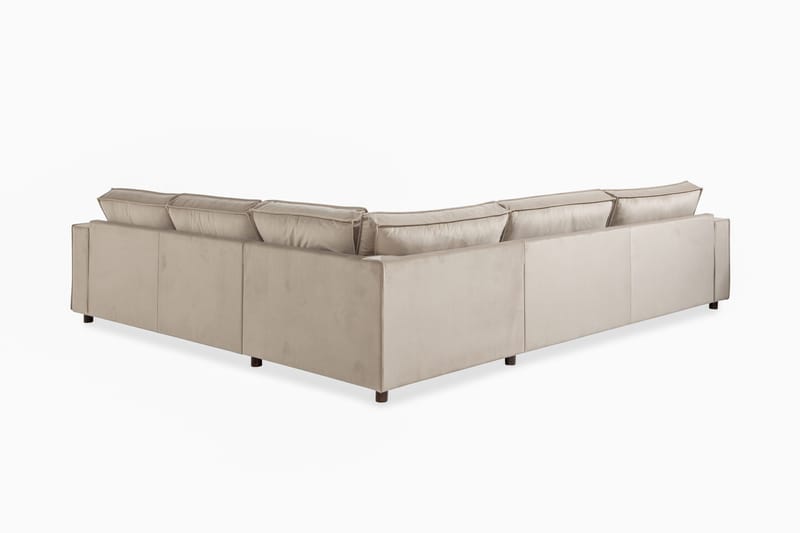 Cloudia Hörnsoffa Large Sammet - Beige - Möbler - Soffa - Hörnsoffa