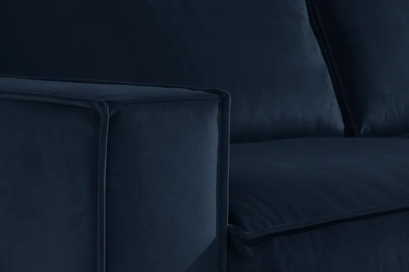 Cloudia Hörnsoffa Large Sammet - Blå - Möbler - Soffa - Hörnsoffa