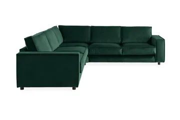 Cloudia Hörnsoffa Large Sammet - Grön - Möbler - Soffa - Hörnsoffa