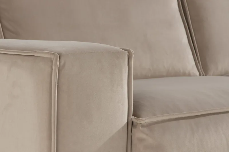 Cloudia Hörnsoffa Sammet - Beige - Möbler - Soffa - Hörnsoffa