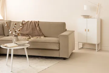 Cloudia Hörnsoffa Sammet - Beige - Möbler - Soffa - Hörnsoffa