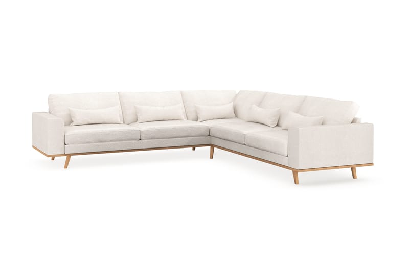 Copenhagen 6-sits L-formad Hörnsoffa i Bouclé - Vit - Möbler - Soffa - Hörnsoffa