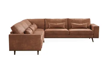 Copenhagen 6-sits L-formad Hörnsoffa i Konstläder - Brun - Möbler - Soffa - Hörnsoffa