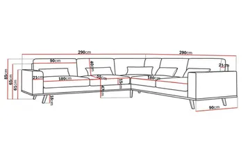 Copenhagen 6-sits L-formad Hörnsoffa i Manchester - Beige - Möbler - Soffa - Hörnsoffa