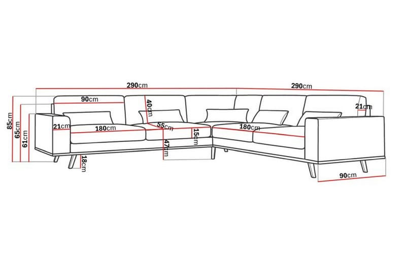 Copenhagen 6-sits L-formad Hörnsoffa i Manchester - Mörkgrön - Möbler - Soffa - Hörnsoffa