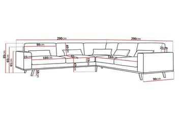 Copenhagen 6-sits L-formad Hörnsoffa i Manchester - Rosa - Möbler - Soffa - Hörnsoffa