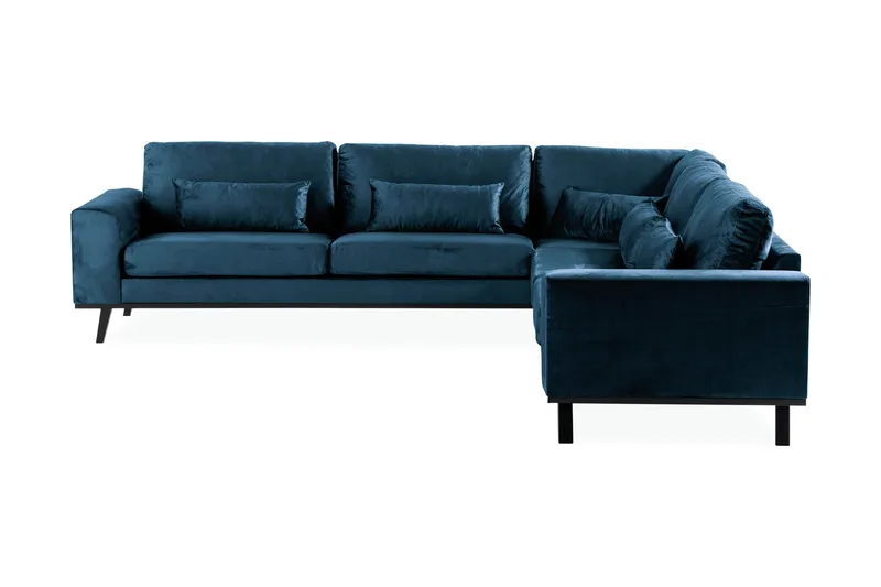 Copenhagen 6-sits L-formad Hörnsoffa i Sammet - Blå - Möbler - Soffa - Hörnsoffa