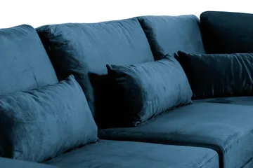 Copenhagen 6-sits L-formad Hörnsoffa i Sammet - Blå - Möbler - Soffa - Hörnsoffa